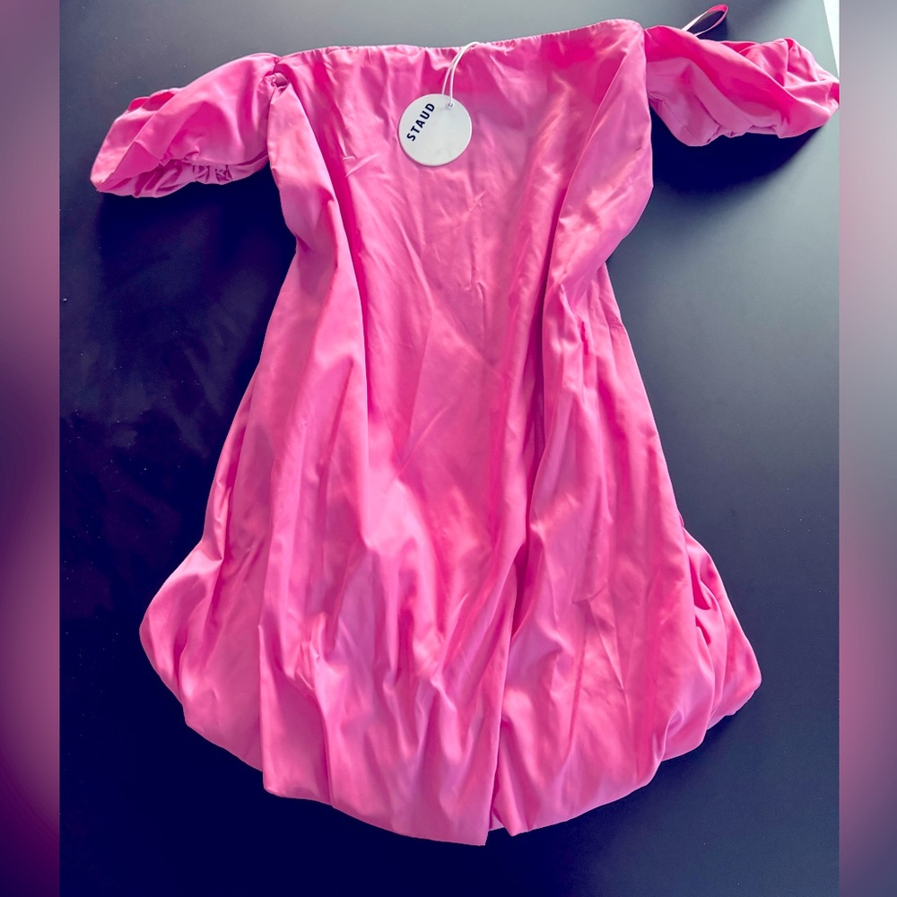 Staud NEVER WORN pink mini dress off shoulder
